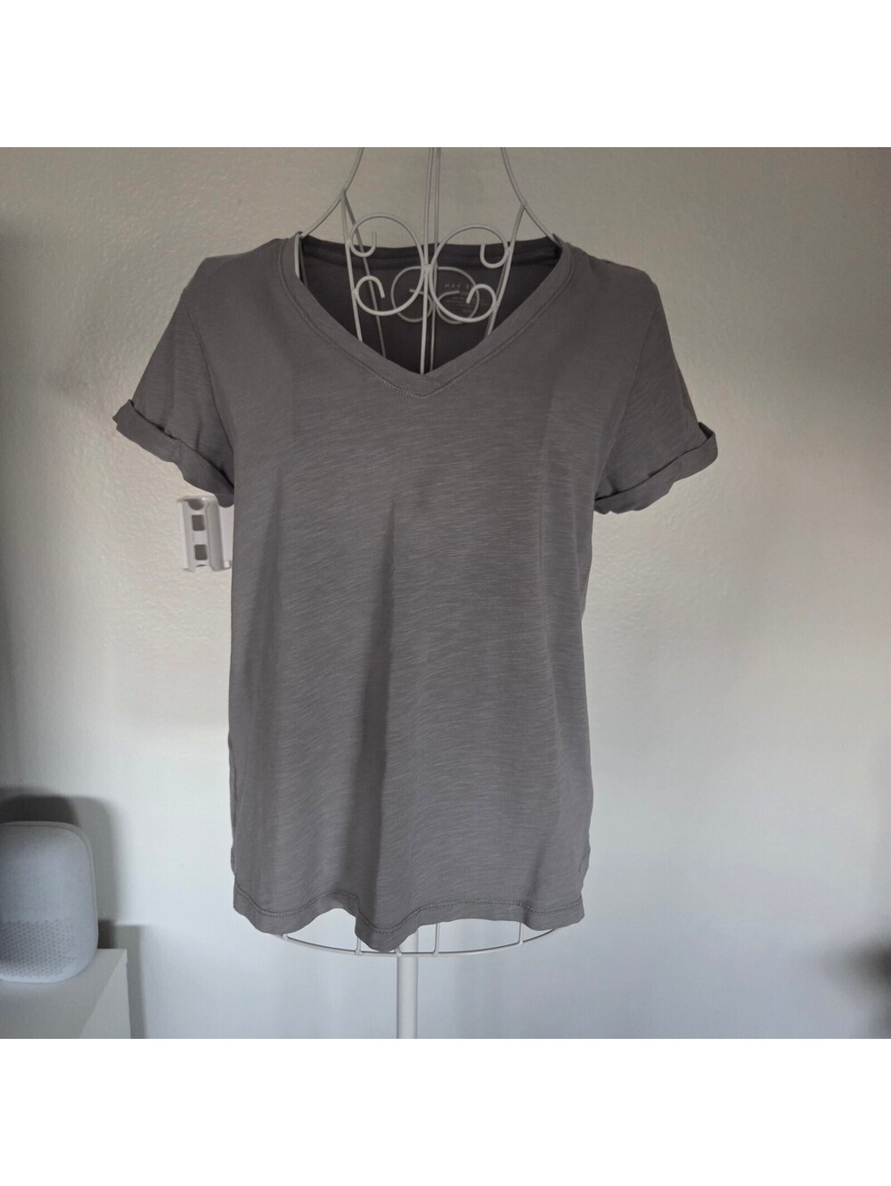 Max Studio Favorite Tee in Gray, Medium
